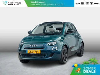 Fiat 500 Hybrid La Prima Cabrio | Clima | LED | PDC | JBL Premium Audio | 17" | Camera | Canneloni Ivory/Piombo interieur