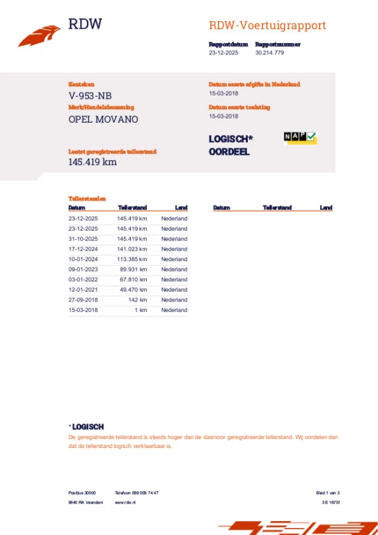 Hoofdafbeelding Opel Movano