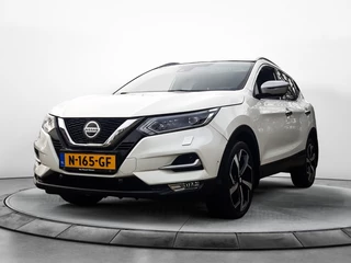 Nissan QASHQAI 1.3 DIG-T Tekna + (160 PK) Keurig-Onderh. BOVAG-Garantie. Panoramadak, Sportstoelen-Leer-Verwarmd, Navigatie/Apple-Carplay/Android-Auto, Keyless-Entry, Premium-Audio, Rondom-Zichtcamera, Privacy-Glas