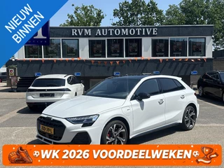 Audi A3 Sportback 45 TFSI e S edition Competition 272pk PHEV| 8.000KM!  | VAN: 44.900,- VOOR: 42.877,- | INCL. BTW | 143km RANGE WLTP!! | ADD. CRUISE | PANORAMADAK | FABRIEKSGARANTIE t/m 04-2027| MEGA COMPLETE AUTO| S-LINE BINNEN + BUITEN| LEDER|