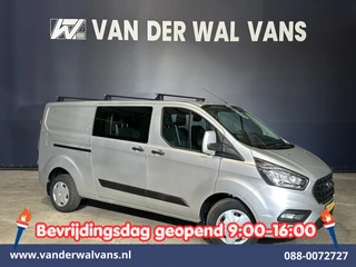 Ford Transit Custom 2.0 TDCI 131pk L2H1 Dubbele Cabine Euro6 Airco | 6-Zits | LED | Cruisecontrol | Verwarmde voorruit Parkeersensoren, Dakdragers, 2800kg trekvermogen