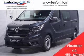 Renault Trafic 2.0 DCi 170 pk Aut. L2 Dubbel Cabine va 459,-p/mnd 2x Schuifdeur, Navi, Cruise Control, Houten Laadvloer, Cruise control, 5-Zits