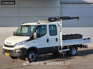 Iveco Daily 50C17 3,0L Automaat 170PK HIAB 017T-2 DC Open laadbak Dubbellucht Airco Euro6 Pickup Crane Kraanwagen Kranwagen Pritsche Airco Dubbel cabine