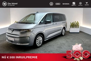 Hoofdafbeelding Volkswagen Multivan Volkswagen Multivan 1.4 218pk DSG e-hybrid L2H1 Life | SoH 99% |   Panoramadak, Trekhaak Zwenkbaar, Adaptive Cruise Control |