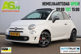 Fiat 500 C 1.0 Hybrid Sport Cabrio 16 inch LMV Half Leder Navigatie Carplay Android Climate Cruisecontrol Rode Remklauwen Super Netjes!