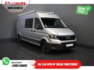 Hoofdafbeelding MAN TGE MAN TGE 3.180 180 pk DSG Aut. L4H3 DC Dubbel Cabine BPM VRIJ! 7 pers./ 270Gr. Deuren/ Carplay/ Imperiaal + Trap/ Gev.Stoel/ Cruise/ Camera