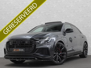 Audi Q8 60 462pk Competition S-Line | 11-2022 | RS Leder | Carbon | Softclose | 360 Camera | ACC | Panorama | Luchtvering | Nachtzicht Cam | Headup | LED-Matrix | Trekhaak | Lane & Side Assist | Led Sfeerverlichting | Keyless-Entry | Black-Optic | Rijklaar incl. Bovag Garantie.