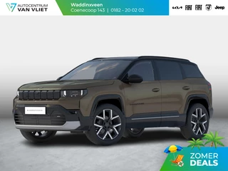 Jeep Compass First Edition 74 kWh | Direct leverbaar | Adapt. Cruise | Camera | Carplay | 20" | Elektr. A-Klep | Navi | Winter Pack | Schuif/Kanteldak | Premium Pack | Conv. Pack | Warmtepomp