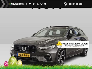 Volvo V90 2.0 T8 Plug-in hybrid AWD Ultra Dark | Gelaagd glas | Trekhaak | Luchtvering | Bowers & Wilkins | Massage | Stoel Koeling | 360° Camera | Adaptieve cruise | Stoel/stuur verwarming |