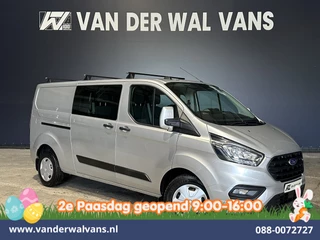 Ford Transit Custom 2.0 TDCI 131pk L2H1 Dubbele Cabine Euro6 Airco | 6-Zits | LED | Cruisecontrol | Verwarmde voorruit Parkeersensoren, Dakdragers, 2800kg trekvermogen