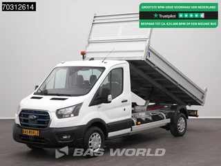 Hoofdafbeelding Ford E-Transit Ford e-Transit 184pk COMING SOON! Elektrisch 68kWh 310km WLTP Kipper Airco Cruise Camera CarPlay Open Laadbak Airco Cruise control