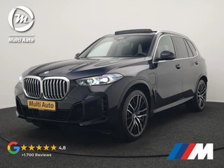 BMW X5 xDrive50e M Sport PHEV 490pk Dealer O.H. | Panodak Sky Lounge | Luchtvering | Head Up | 360 Camera | Harman / Kardon | Nappa Lederen Comfortstoelen Memory & Verwarmd | Carbon Schwarz | Apple Carplay | Keyless | Blis | 22"L.M | Plug In Hybrid |