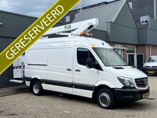 Mercedes-Benz Sprinter 516 160pk Hoogwerker 14 meter Euro 6 Pto Omvormer Verkeersbord Bedieningspaneel Kastinrichting Airco Cruise control Tachograaf Steunpoten Telefoonverbinding