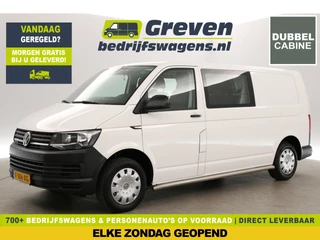Hoofdafbeelding Volkswagen Transporter Volkswagen Transporter 2.0 TDI L2H1 | Dubbele Cabine | 6 Persoons | 140PK Airco Trekhaak Bluetooth Elektrpakket Schuifdeur Lat om Lat