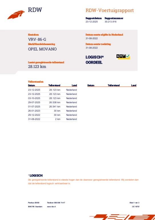 Hoofdafbeelding Opel Movano