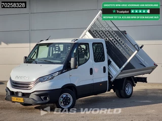 Iveco Daily 35C21 3-Zijdige Kipper Dubbel Cabine 210PK 3.0L Dubbellucht 3,5t Trekhaak ACC Airco LED Camera CarPlay Euro6 Tipper Benne Kieper Dreiseitenkipper 2m3 Airco Trekhaak