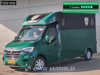 Renault Master 180PK Paardenwagen Hengstenuitvoering Automaat 180PK Trekhaak LED Airco Cruise Camera Euro6 Horsetruck Horse Airco Trekhaak Cruise control