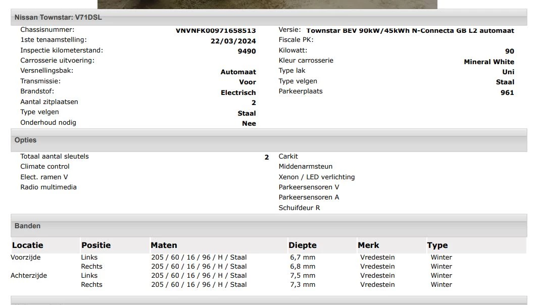 Hoofdafbeelding Nissan Townstar