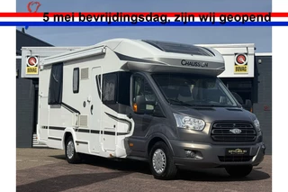 Ford Transit Chausson Flash 718 EB queensbed+hefbed fietsenrek zonnepaneel elktr schotel tv hordeur remis plisse