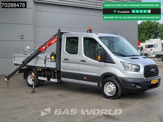 Ford Transit 105pk Kraanwagen Fassi M10A.12 Dubbel Cabine Dubbellucht Trekhaak Euro6 Crane Kran Kranwagen Trekhaak