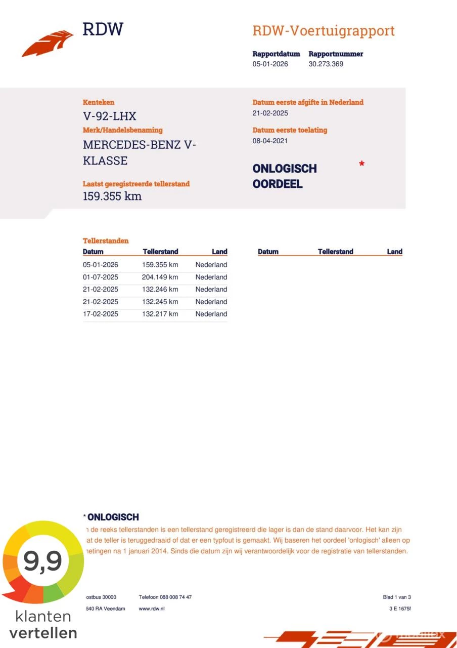 Hoofdafbeelding Mercedes-Benz V-Klasse