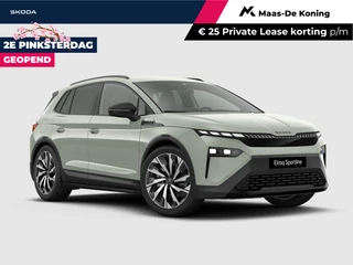 Škoda Elroq Sportline Elektromotor 210 kW / 286 PK SUV Elektri sch | Timiano Green | Trekhaak | Light band | 3000,- inruilbonus