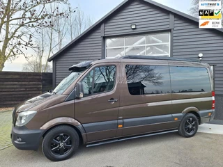 Mercedes-Benz Sprinter 316 2.2 CDI Automaat. Camper 6 persoons, Slaap-Hef-dak, Luifel, Fietsendrager, Airco, Luchtvering stoelen.