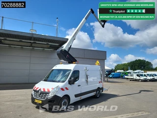 Renault Master 130PK Hoogwerker 11m Werkhoogte Trekhaak Airco Cruise Camera Euro6 Nacelle Arbeitsbühne 1Personen Airco Trekhaak Cruise control