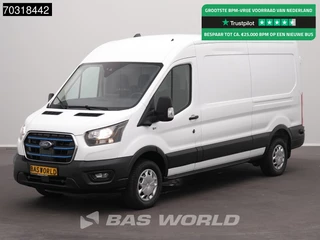 Ford e-Transit 184pk Elektrisch 68kWh 317km WLTP L3H2 Navi Airco Cruise 360camera v+a SYNC4-Display CarPlay L3 Airco Cruise control
