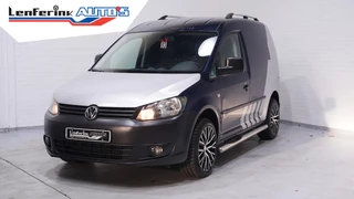 Volkswagen Caddy 1.6 TDI 75 pk Airco, Apple Carplay, APK 11-2026 Two Tone Blauw/Zilver, 17" LMV