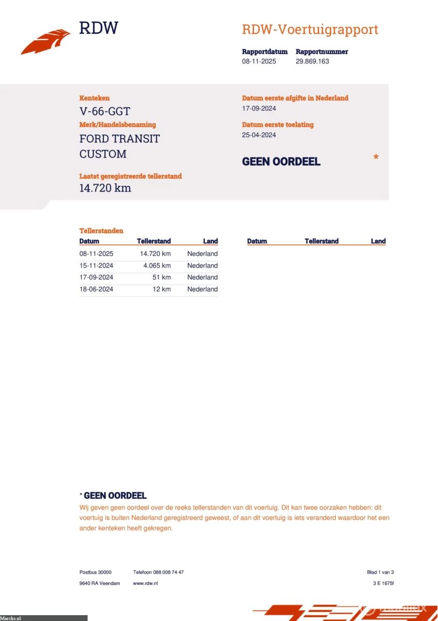 Hoofdafbeelding Ford Transit Custom