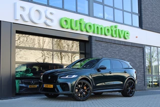 Hoofdafbeelding Jaguar F-PACE Jaguar F-PACE 5.0 V8 S/C AWD SVR | UNIEK! | DEALER OND | HUD | 360 | STOELKOELING | ELEK TREKHAAK | MERIDIAN |