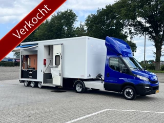 Iveco Daily 40C17 3.0 9300kg BTW VRIJ!! Himatic BE Trekker met Doornwaard BE oplegger Verkoopwagen WC-Unit Aggregaat Omvormer 220V Luifel Watertank Camper Trailer Cross trailer Verkoopwagen Living Deco wagen Tiny 