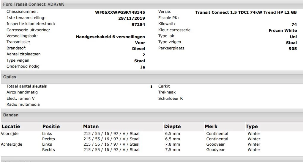 Hoofdafbeelding Ford Transit Connect