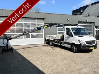 Mercedes-Benz Sprinter 516 CDI 432 HMF 340 Laadkraan Knijper Rotator Trekhaak 3500kg Euro 6 Airco Cruise controle 3-Persoons 1e eigenaar ex gemeente Open laadbak Pick-up p-up