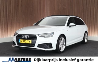 Audi A4 Avant 40 TFSI 190pk Sport S line black edition Trekhaak 360Camera Panoramadak Stoelverwarming Keyless Virtual Cockpit Navigatie