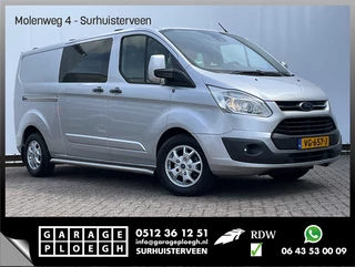 Ford Transit Custom 5-Pers 290 2.2 TDCI L2H1 Limited DC Marge Trekhaak Cruise Camera Leer Orig.NL Voll.Onderhouden!