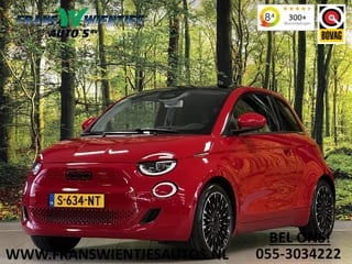 Fiat 500e RED 42 kWh | TOT 2029 BELASTING VRIJ! | SUBSIDIE PRIJS | LED | Snel Laden | Lane Assist | Stoelverwarming | Keyless Go | Navigatie | DAB