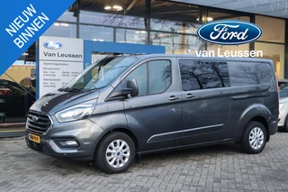 Ford Transit Custom 2.0 TDCI 170PK L2 LIMITED DUBBEL-CAB AUTOMAAT XENON LEDER STOEL/VOORRUITVERW. TREKHAAK 2xSCHUIFDEUR AD-CRUISE 1e EIGENAAR NL-AUTO