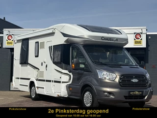 Ford Transit Chausson Flash 718 EB queensbed+hefbed fietsenrek zonnepaneel elktr schotel tv hordeur remis plisse