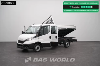 Iveco Daily 35S16 Driezijdige Automaat Kipper Dubbel Cabine 3,5t Trekhaak 160PK Airco Camera Euro6 Tipper Benne Kieper Airco Trekhaak