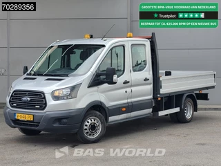 Ford Transit 170pk Open Laadbak Dubbellucht Trekhaak Navi Airco Cruise Euro6 Pritsche Pickup Open Box Airco Trekhaak Cruise control