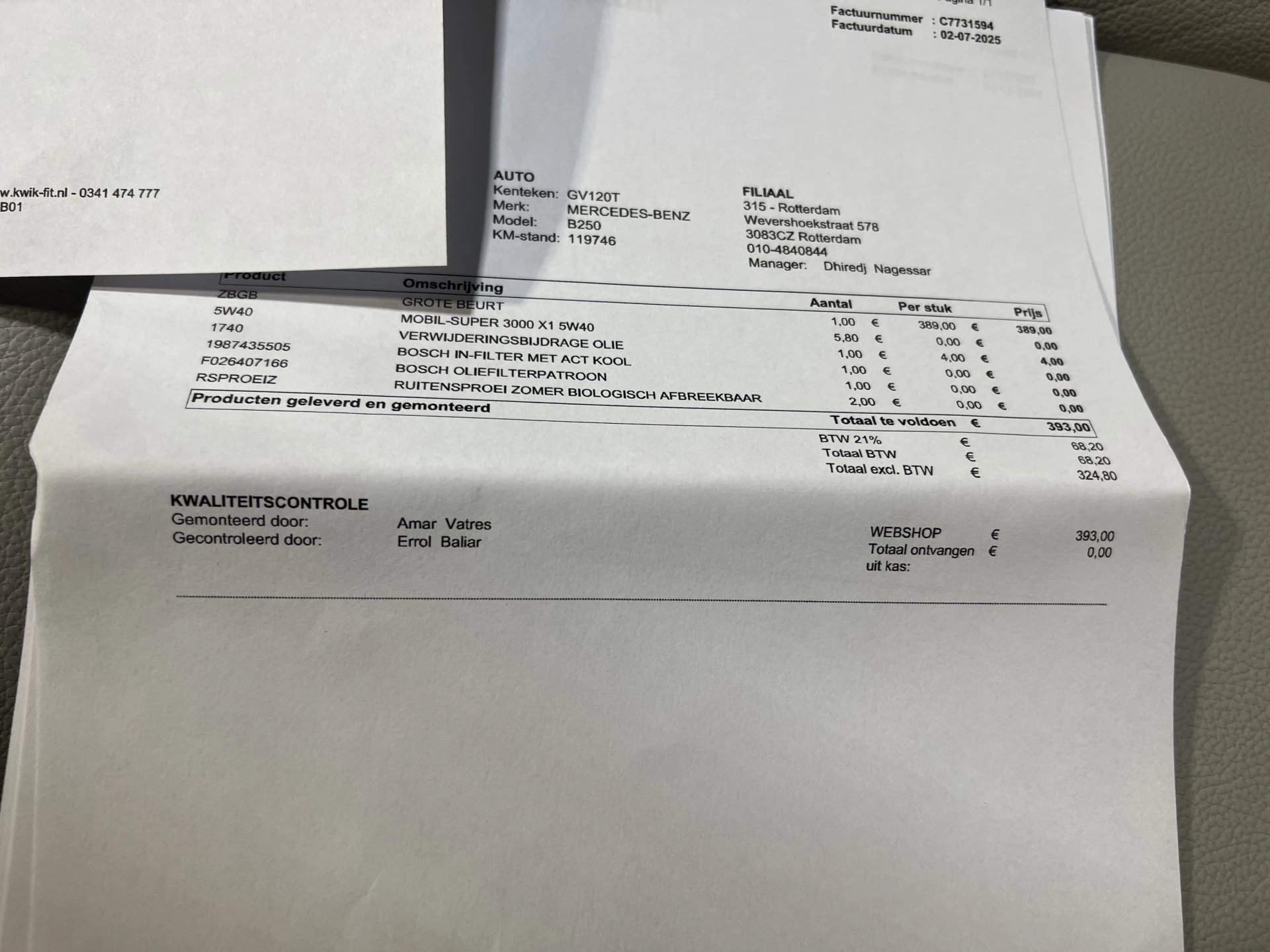 Hoofdafbeelding Mercedes-Benz B-Klasse