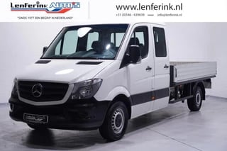 Mercedes-Benz Sprinter 314CDI 143 pk Dubbel Cabine Pick Up / Open Laadbak Airco, Trekhaak 3.500 kg, Cruise Control, 6-Zits, NAP, NL Auto