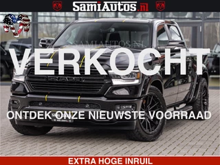 Dodge Ram 1500 HULK | 5.7 V8 | STRIPING | LUCHT VERING | LARAMIE SPORT BLACK ON BLACK | MEGA DIK | CREW CAB DUBBELE CABINE | 5 PERSOONS | DC | DIKKE WILEN | WIDE BODY |