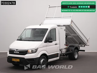 MAN TGE 5.120 Kipper met Kist Dubbellucht 3,5t Trekhaak Navi Airco Cruise Camera Euro6 Tipper Benne Kieper Airco Trekhaak Cruise control