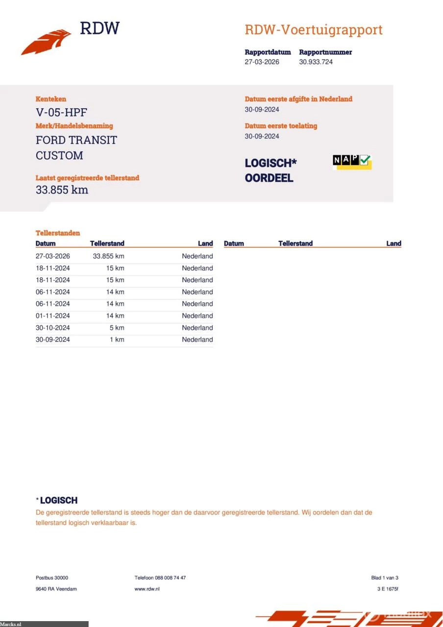 Hoofdafbeelding Ford Transit Custom