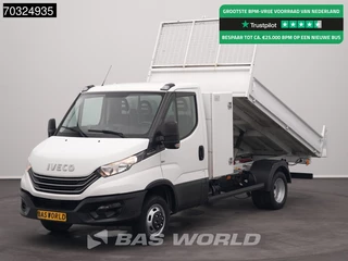 Iveco Daily 35C14 Automaat Kipper met Kist Dubbellucht Kipper 3,5t Trekhaak Airco Cruise Euro6 Tipper Benne Kieper Airco Trekhaak Cruise control