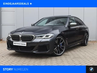 BMW 5 Serie M550i xDrive High Executive Automaat / Schuif-kanteldak / Trekhaak / Laserlight / Soft-Close / Adaptief M Onderstel / Head-Up / Parking Assistant Plus / Comfort Access