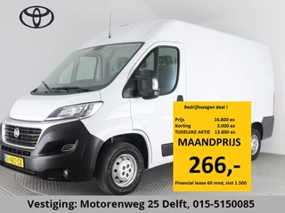 Fiat Ducato 30 2.3 MULTI JET L2H2 (EX.BTW) CLIMA. EURO 6 !!NAVIGATIE.CRUISE 1e EIG 3 zit. Laadvloer. dubbele deuren .